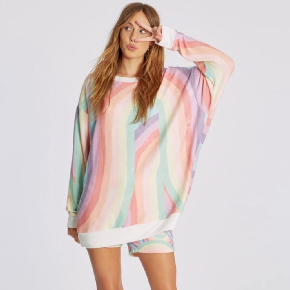 WILDFOX Soleil Stripe Roadtrip Sweatshirt NWT szXS